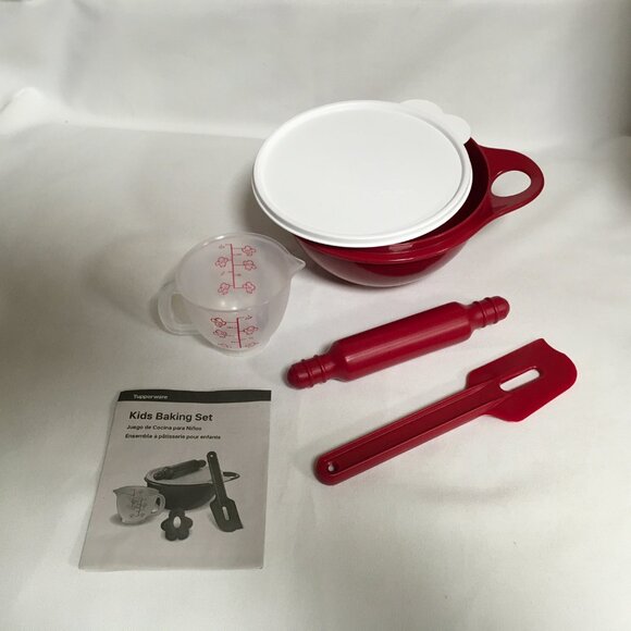 Tupperware Kids Children Baking Set 6 Cup Thatsa Mini Bowl Spatula Mini - Picture 2 of 3